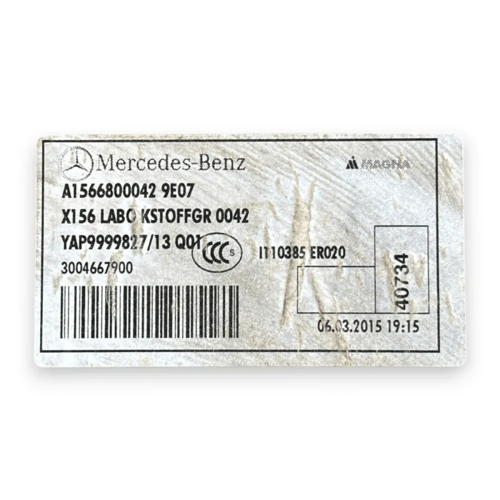 Tapis de coffre de voiture mercedes-benz gla x156 cod:a1566800042 (2013-2019)