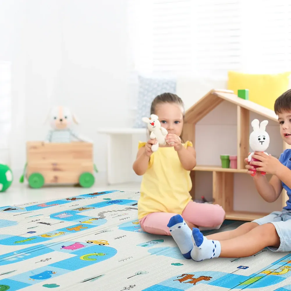 Tapis de jeu pour bébé - Rue & Voiture & Cerf