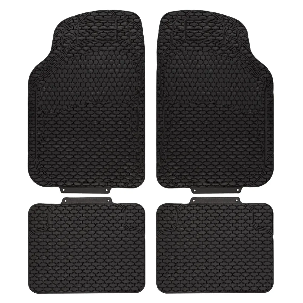 Tapis de voiture universel | Dakar | PVC | 4 pièces | Noir