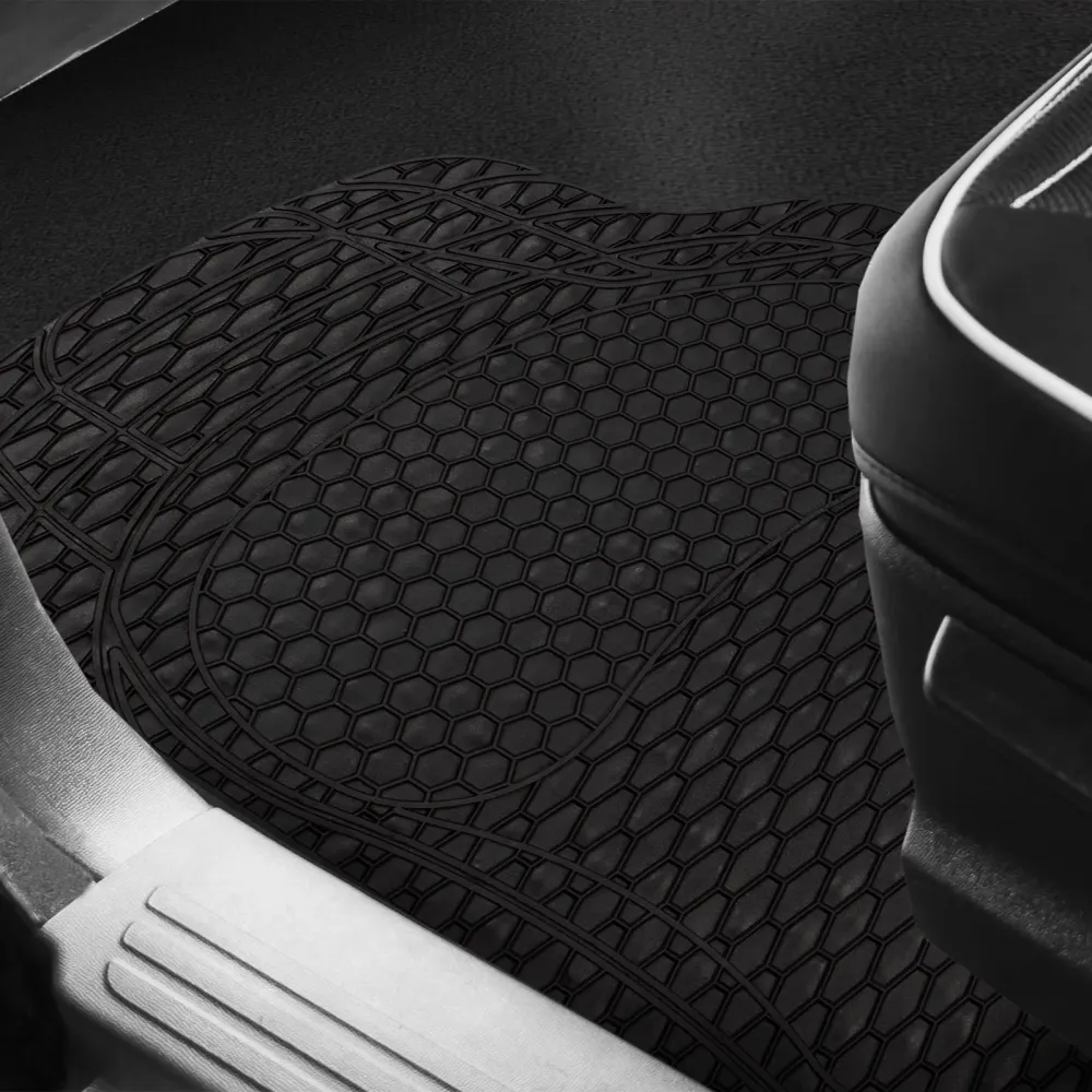 Tapis de voiture universel | Dakar | PVC | 4 pièces | Noir