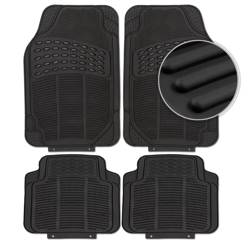 Tapis de voiture universel | Hokkaido | PVC | 4-pièces | Noir