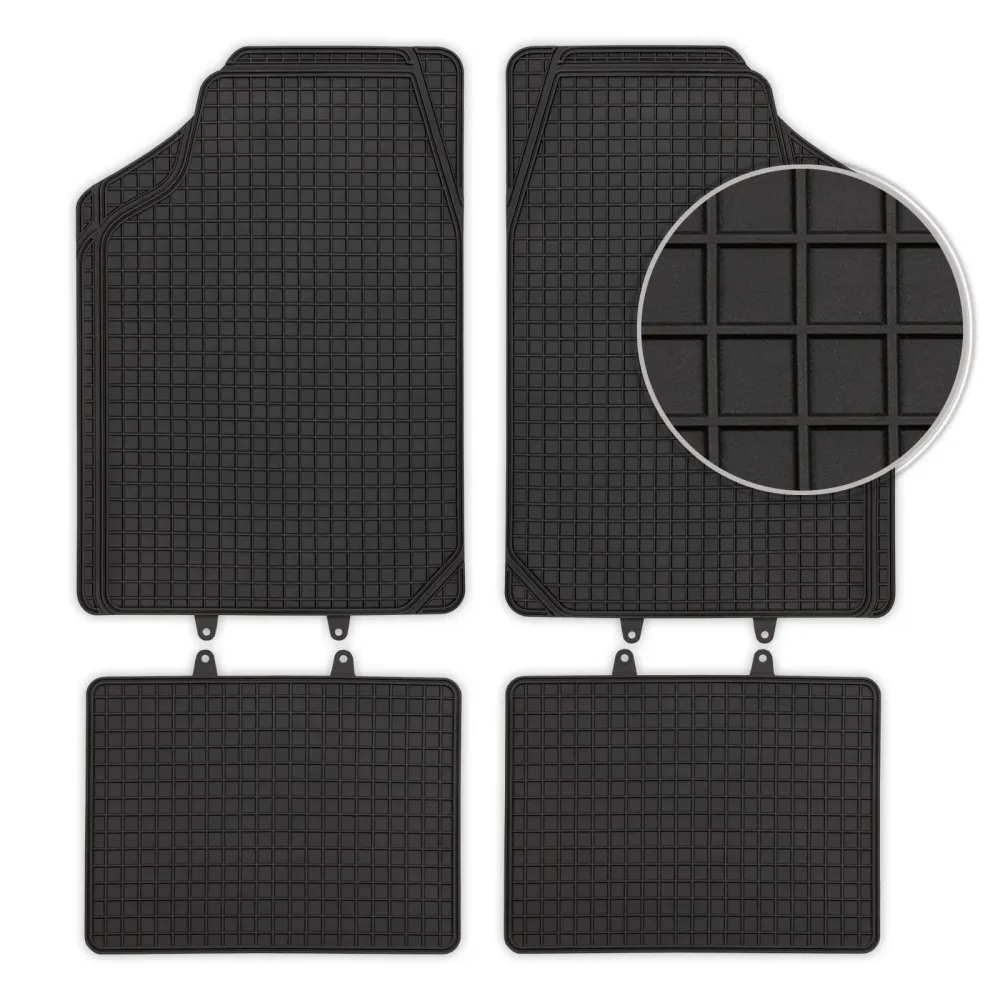 Tapis de voiture universel | Montecarlo | PVC | 4 pièces | Noir