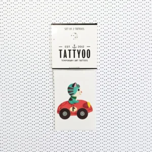 Tatouages éphémères - Chat en voiture