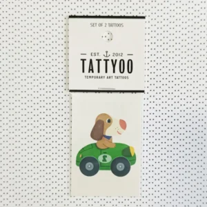 Tatouages éphémères - Chien en voiture