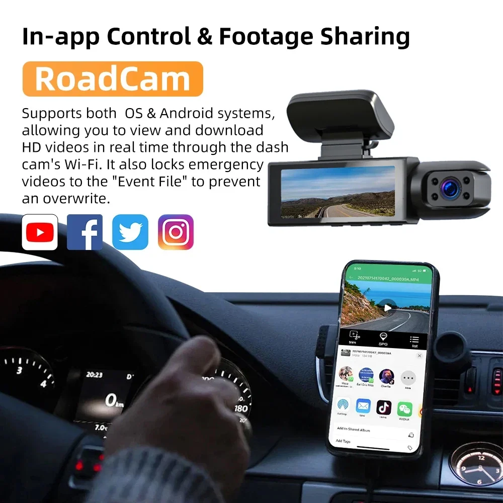Caméra de Voiture Avant & Intérieur – Full HD + Carte SD 64GB TéléAchat EXPRESS