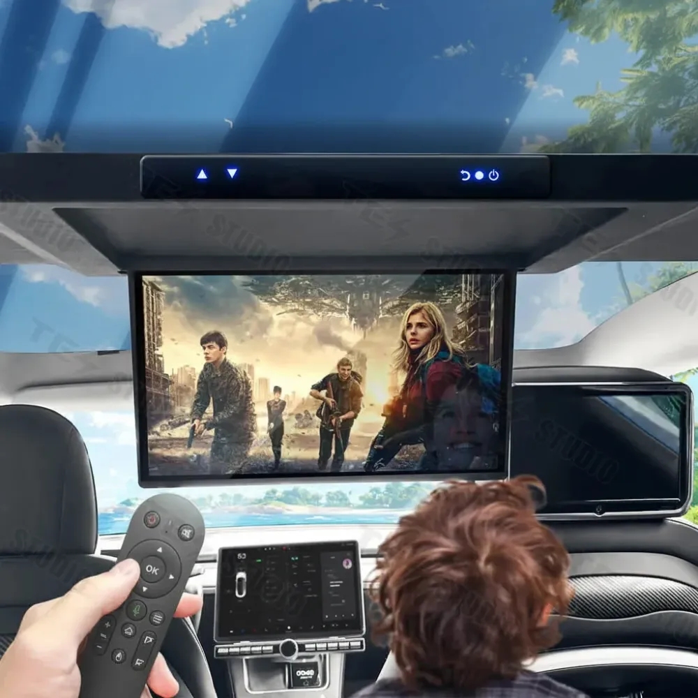 Tesstudio TV à écran Full HD de 17,3 pouces sur le toit de la voiture avec Wi-Fi pour Tesla Model Y Tes Studio