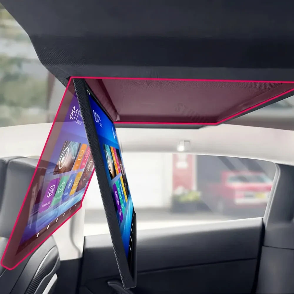 Tesstudio TV à écran Full HD de 17,3 pouces sur le toit de la voiture avec Wi-Fi pour Tesla Model Y Tes Studio