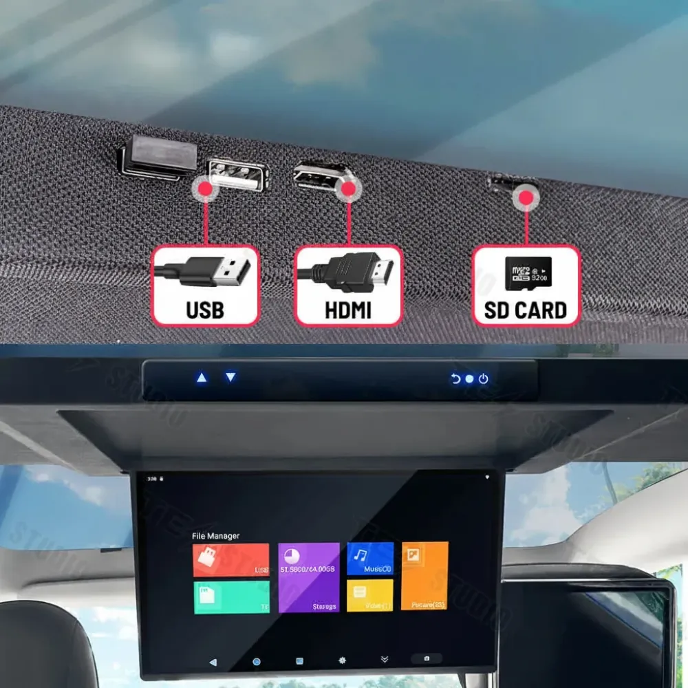 Tesstudio TV à écran Full HD de 17,3 pouces sur le toit de la voiture avec Wi-Fi pour Tesla Model Y Tes Studio