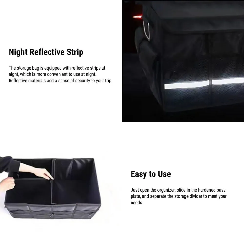 Tesla Model 3/Y/S/X/Cybertruck Organizer-Organiseur de coffre de voiture pliable avec rangement facile
