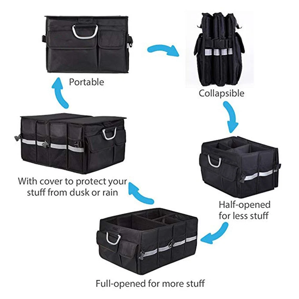 Tesla Model 3/Y/S/X/Cybertruck Organizer-Organiseur de coffre de voiture pliable avec rangement facile