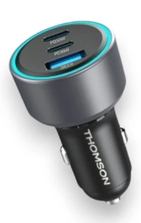 Thomson - CHARGEUR DE VOITURE 12/24V PD 30W + QC 3.0 18W