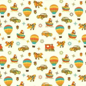 Toile de fond de bateau de voiture de bébé montgolfière imprimée pour la photographie