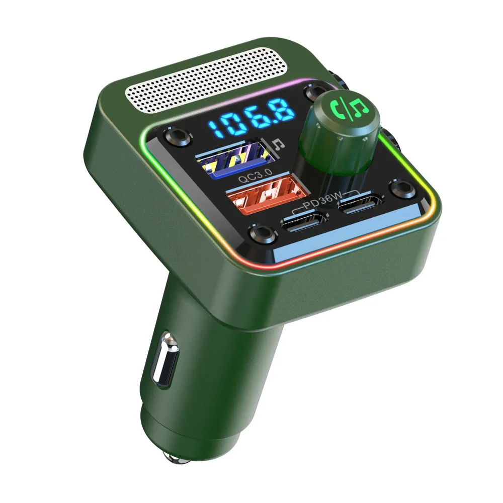 Transmetteur FM bluetooth 5,3 10m FM de voiture 36W QC3.0 charge rapide et port USB adaptateur bluetooth voiture chargeur...