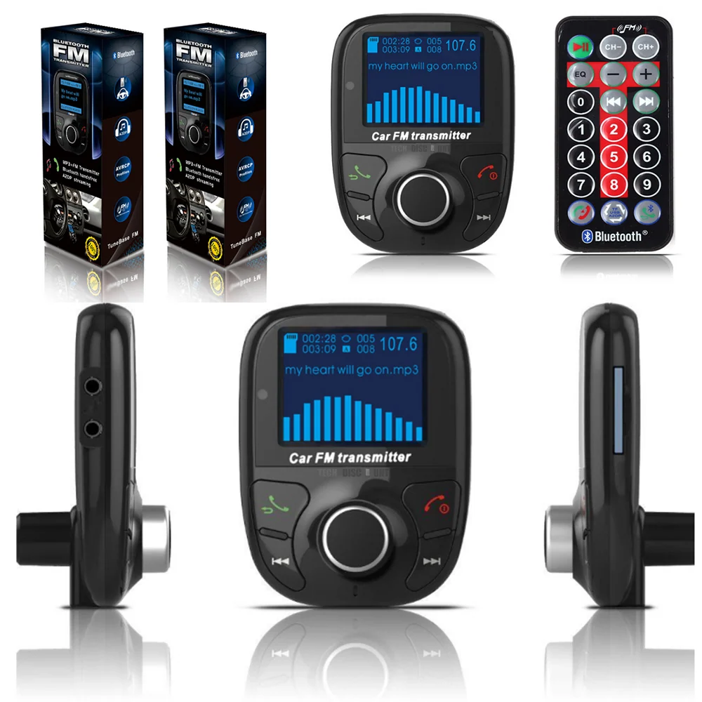 TD® Transmetteur FM Bluetooth puissance lecteur mp3 Voiture Main Libre Musique Adaptateur Radio sans Fil Kit chargement té...