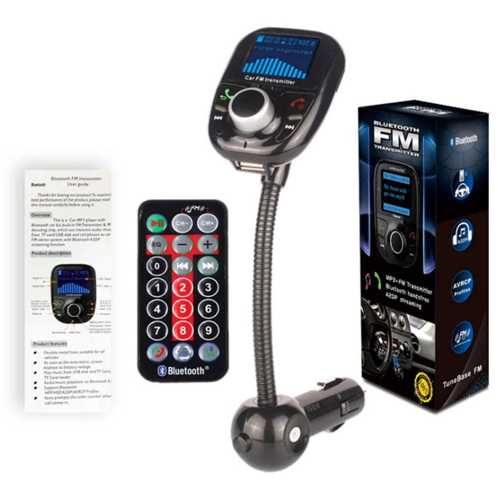 TD® Transmetteur FM Bluetooth puissance lecteur mp3 Voiture Main Libre Musique Adaptateur Radio sans Fil Kit chargement té...