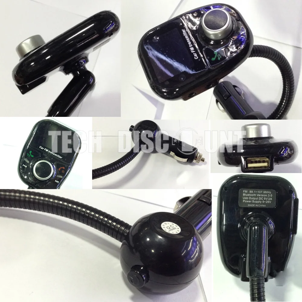 TD® Transmetteur FM Bluetooth puissance lecteur mp3 Voiture Main Libre Musique Adaptateur Radio sans Fil Kit chargement té...
