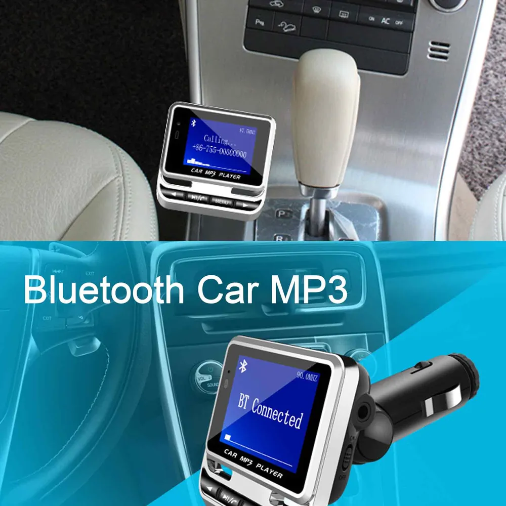 Transmetteur FM bluetooth 2,0 FM de voiture 12v 1A QC 3.0 charge rapide et port USB adaptateur bluetooth voiture chargeur...