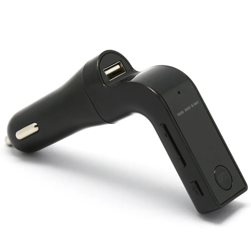 TD® Transmetteur Radio de Voiture musique vers autoradio en FM via bluetooth du téléphone ou carte SD clé USB Chargeur (Po...