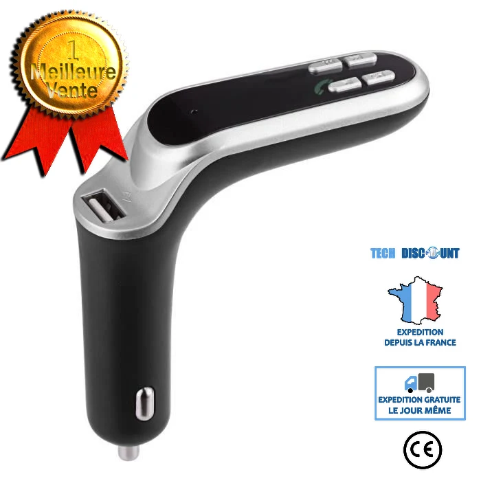 TD® Transmetteur FM voiture / Mains libres Kit Bluetooth Chargeur Transmetteur FM Lecteur MP3