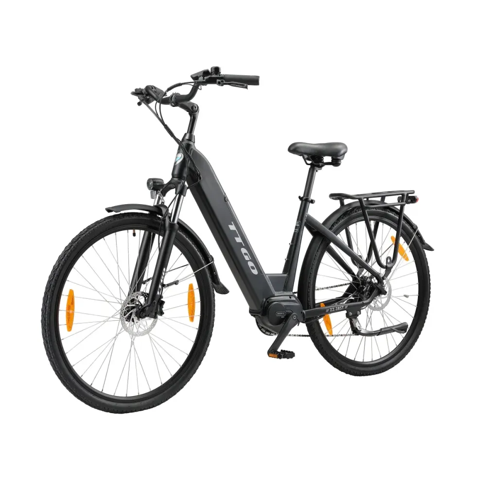 TTGO ZZ-28ST Vélo Électrique - Moteur 250W Batterie 36V20AH Pneus de 28 Pouces Freins à Disque - Noir