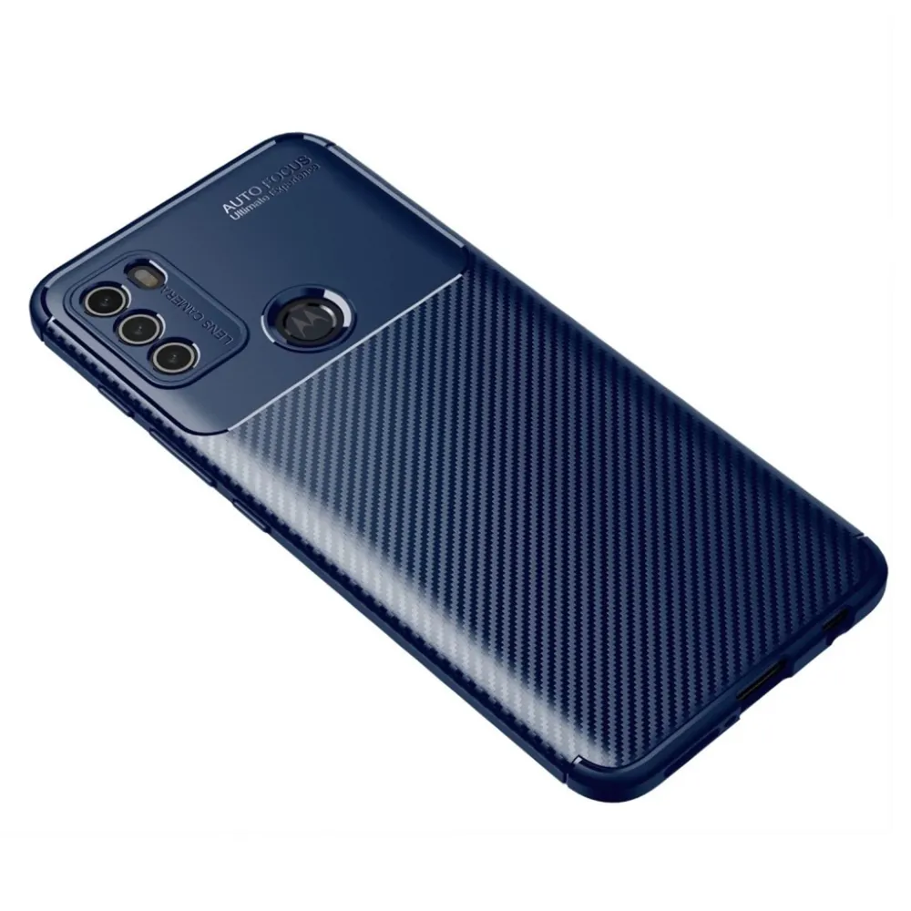 Étui Carbon Shield Motorola Moto G50 - Bleu