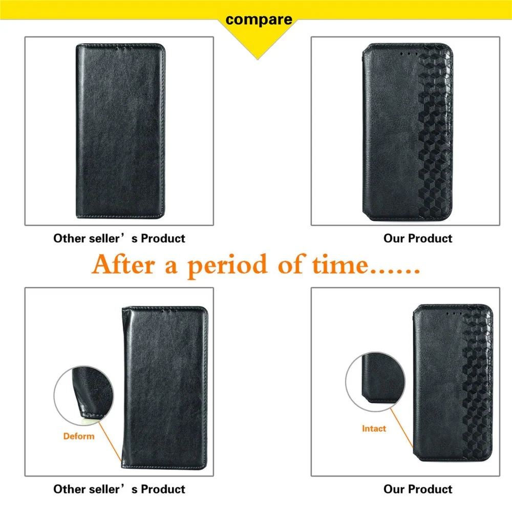 Étui en cuir avec une impression de losange élégante pour Motorola Moto G41 - Noir