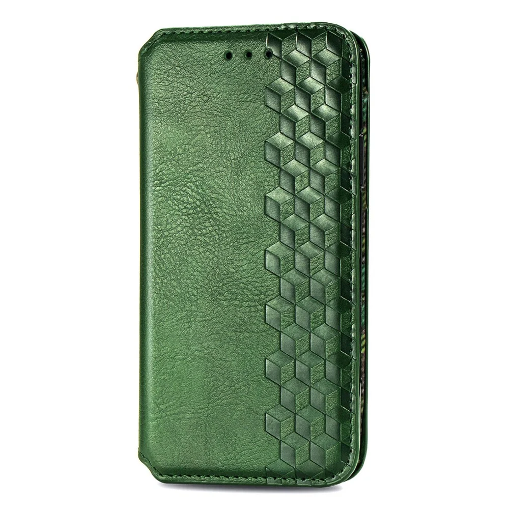 Étui en cuir avec une impression de losange élégante pour Motorola Moto G53 - Vert