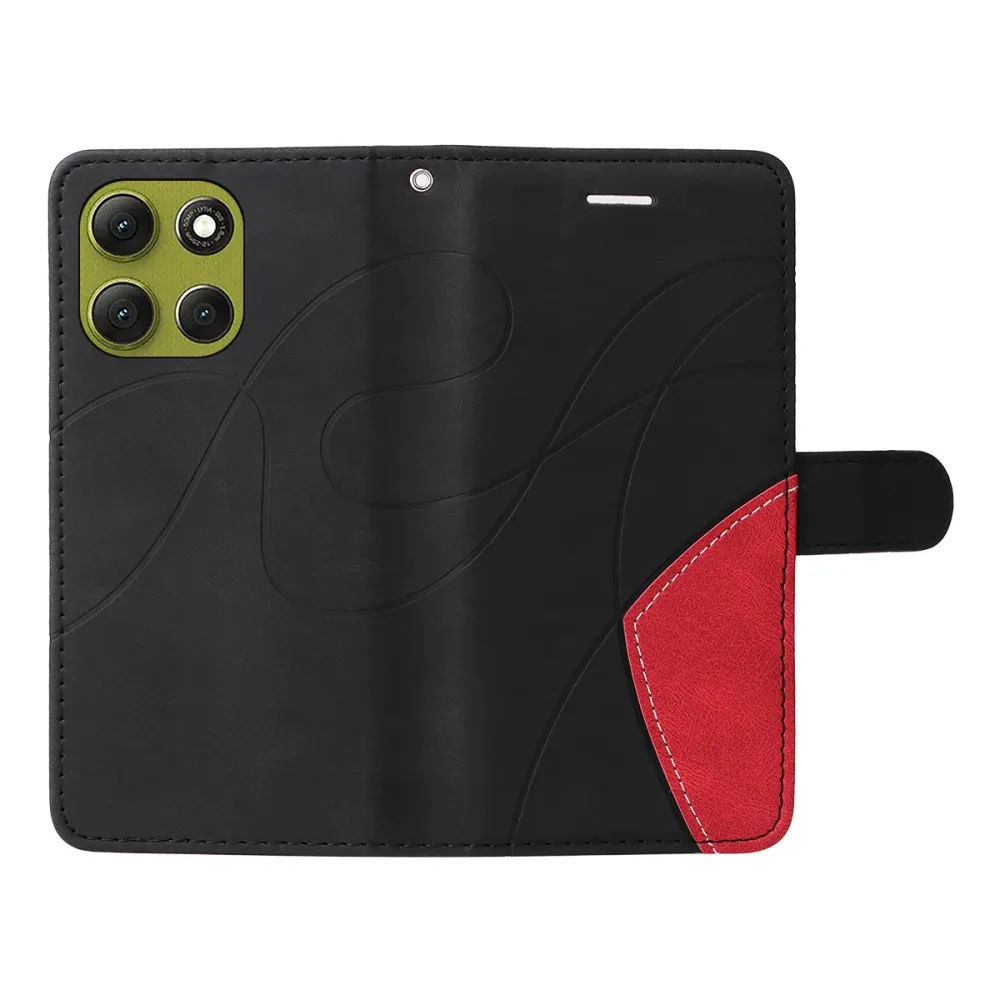 Étui en cuir texturé avec sangle pour Motorola Moto G86 / Motorola Moto G86 Power - Noire