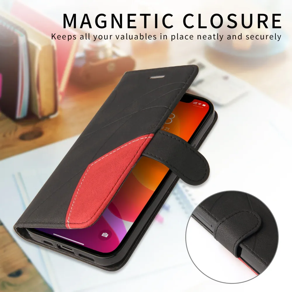 Étui en cuir texturé avec sangle pour Motorola Moto G86 / Motorola Moto G86 Power - Noire