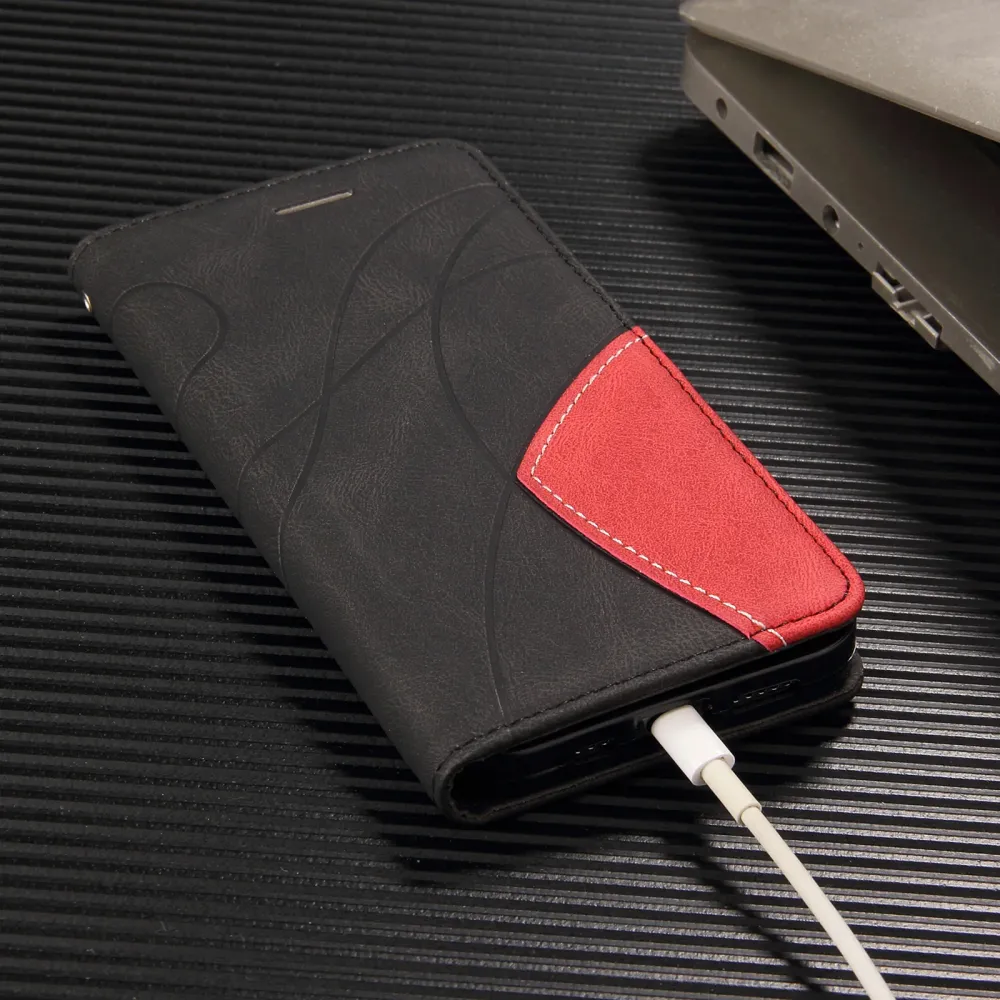 Étui en cuir texturé avec sangle pour Motorola Moto G86 / Motorola Moto G86 Power - Noire