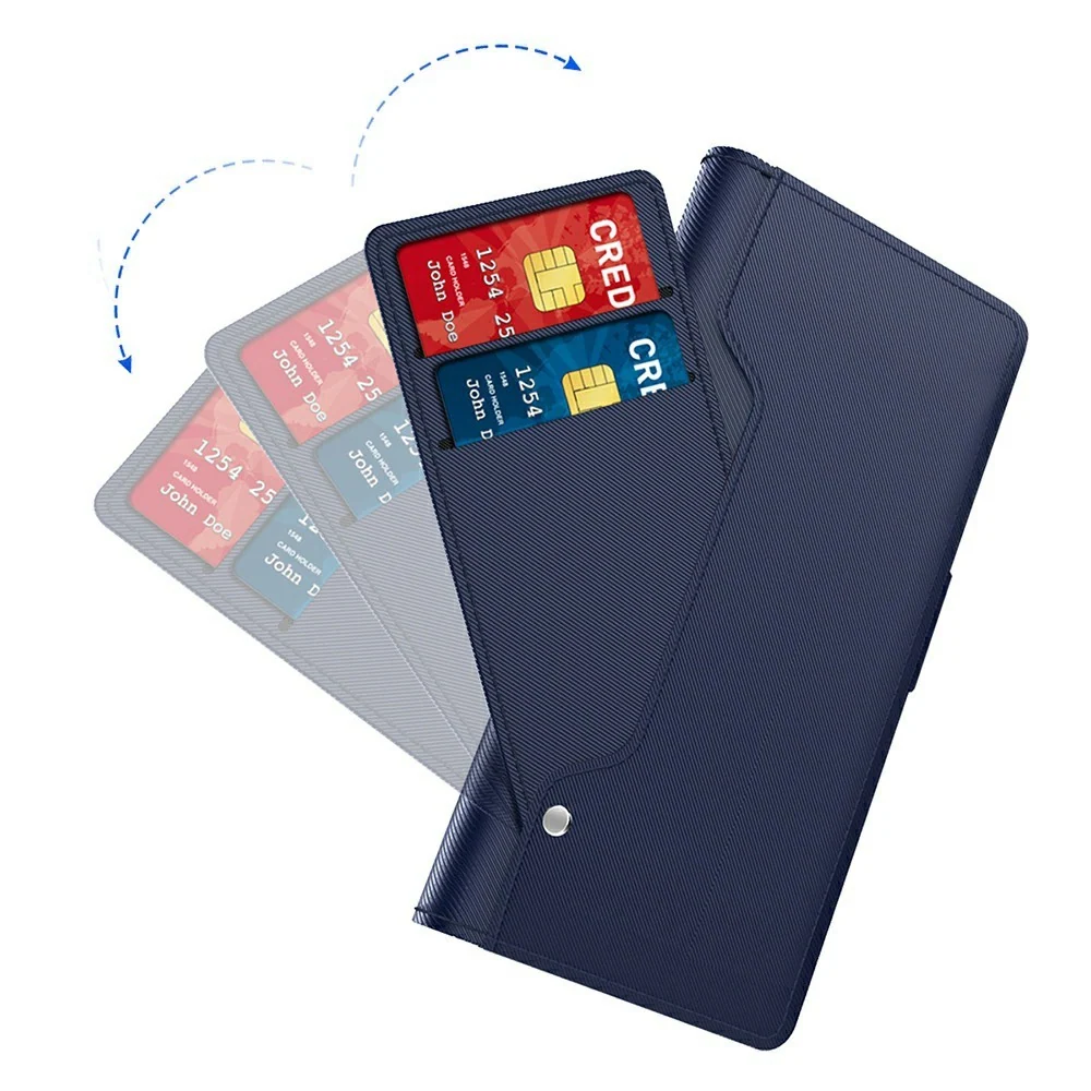 Étui de téléphone avec miroir de maquillage et design élégant pour Motorola Moto G56 - Bleue