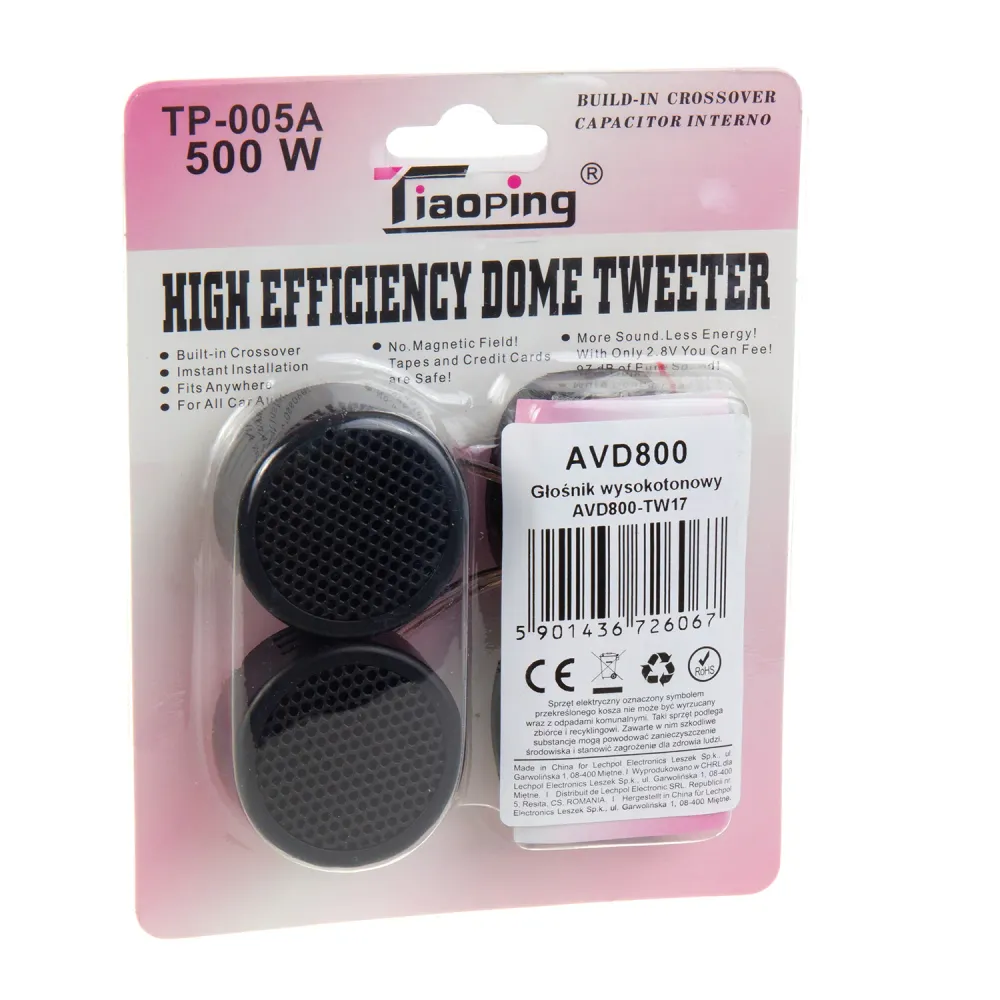 Tweeters AVD800 Haut-parleurs de voiture 200 W max 4 Ohm