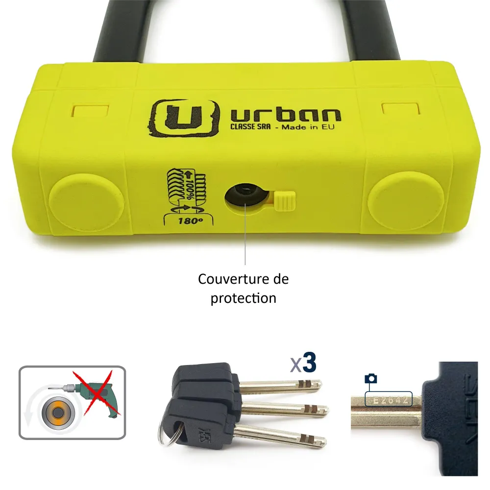 Antivol moto U SRA 85x120mm URBAN