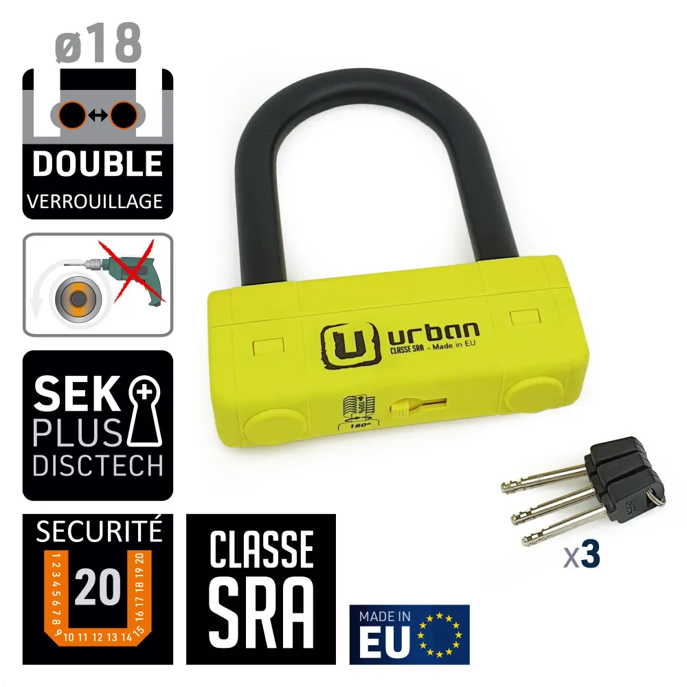 Antivol moto U SRA 85x120mm URBAN