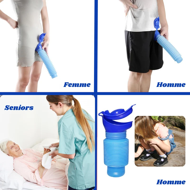 Urinoir Portable Rétractable 750ml – Voiture & Camping