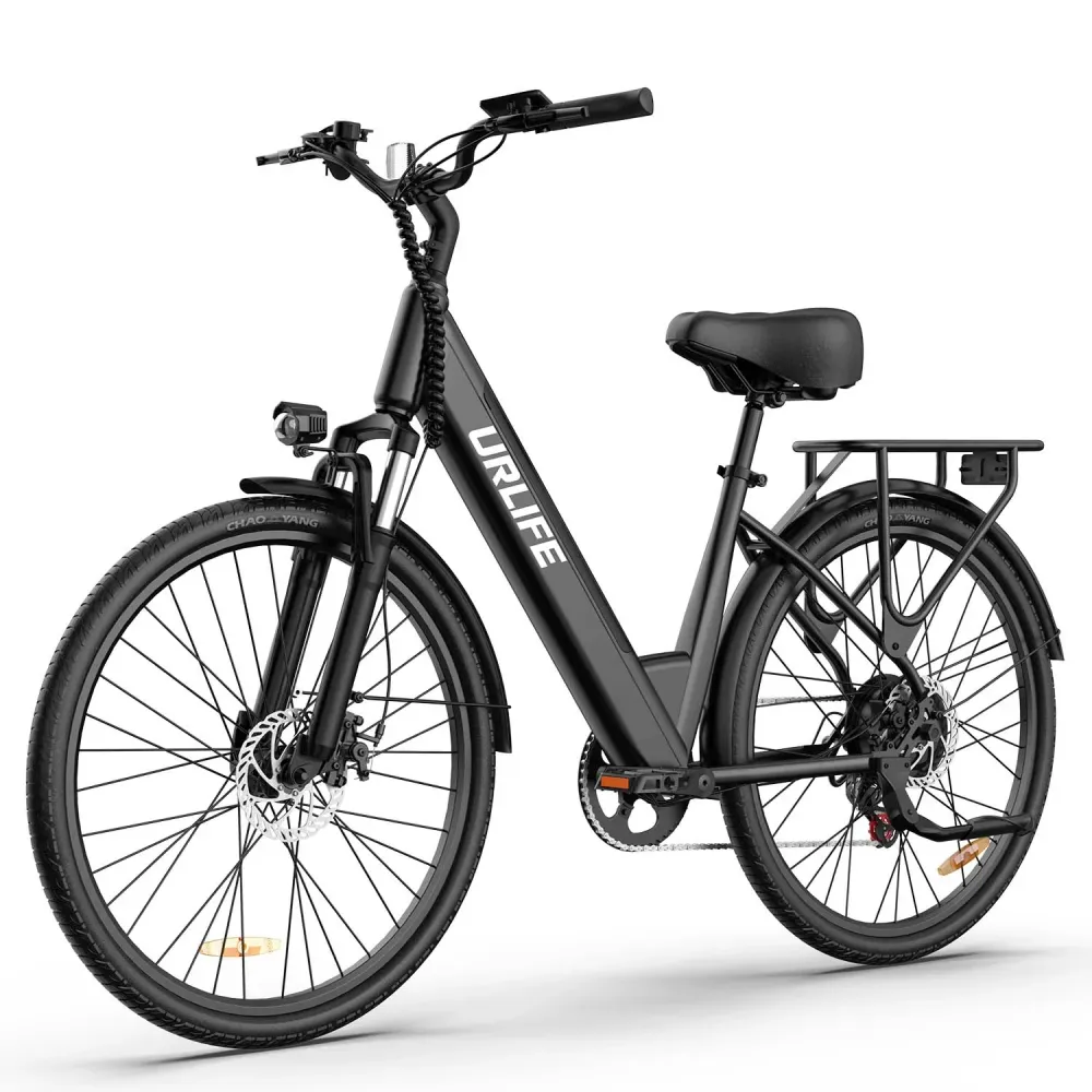 Vélo électrique URLIFE E26 - Moteur 250W batterie 48V10.4Ah pneus 26 pouces freins à disque - Noir