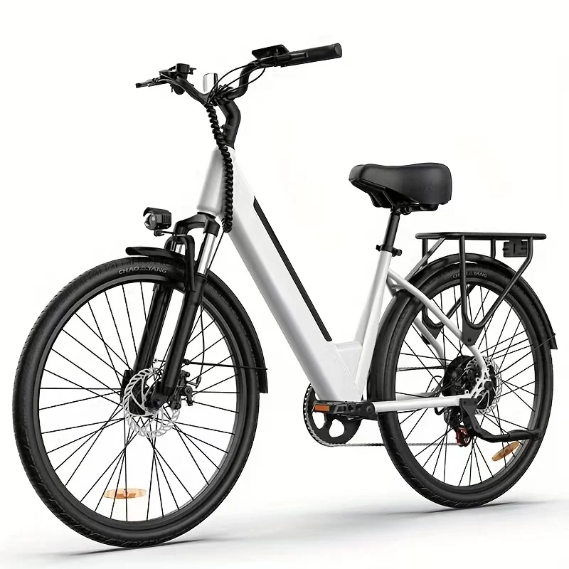 Vélo électrique URLIFE E26 - Moteur 250W Batterie 36V 13Ah Pneus De 26 Pouces Freins à Disque -Blanc