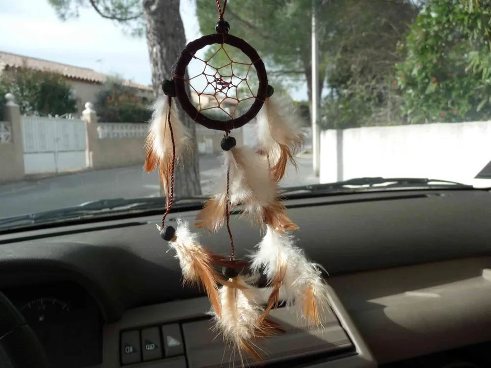 Attrape rêves amérindien en cuir noir pour voiture, caravane, etc... vendor-unknown