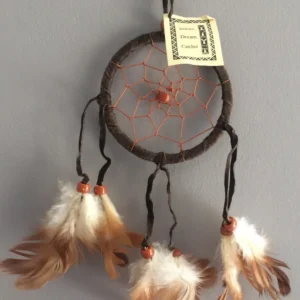 Attrape-rêves marron en cuir et plumes pour voiture, caravane, etc... vendor-unknown