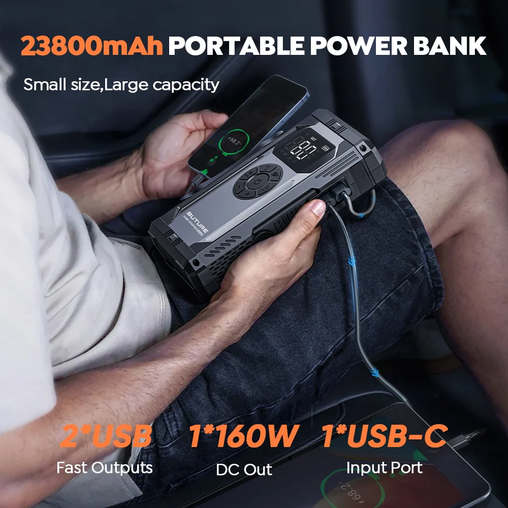 【Vente chaude】Buture Beta06 Démarreur de voiture 5000A avec compresseur d'air