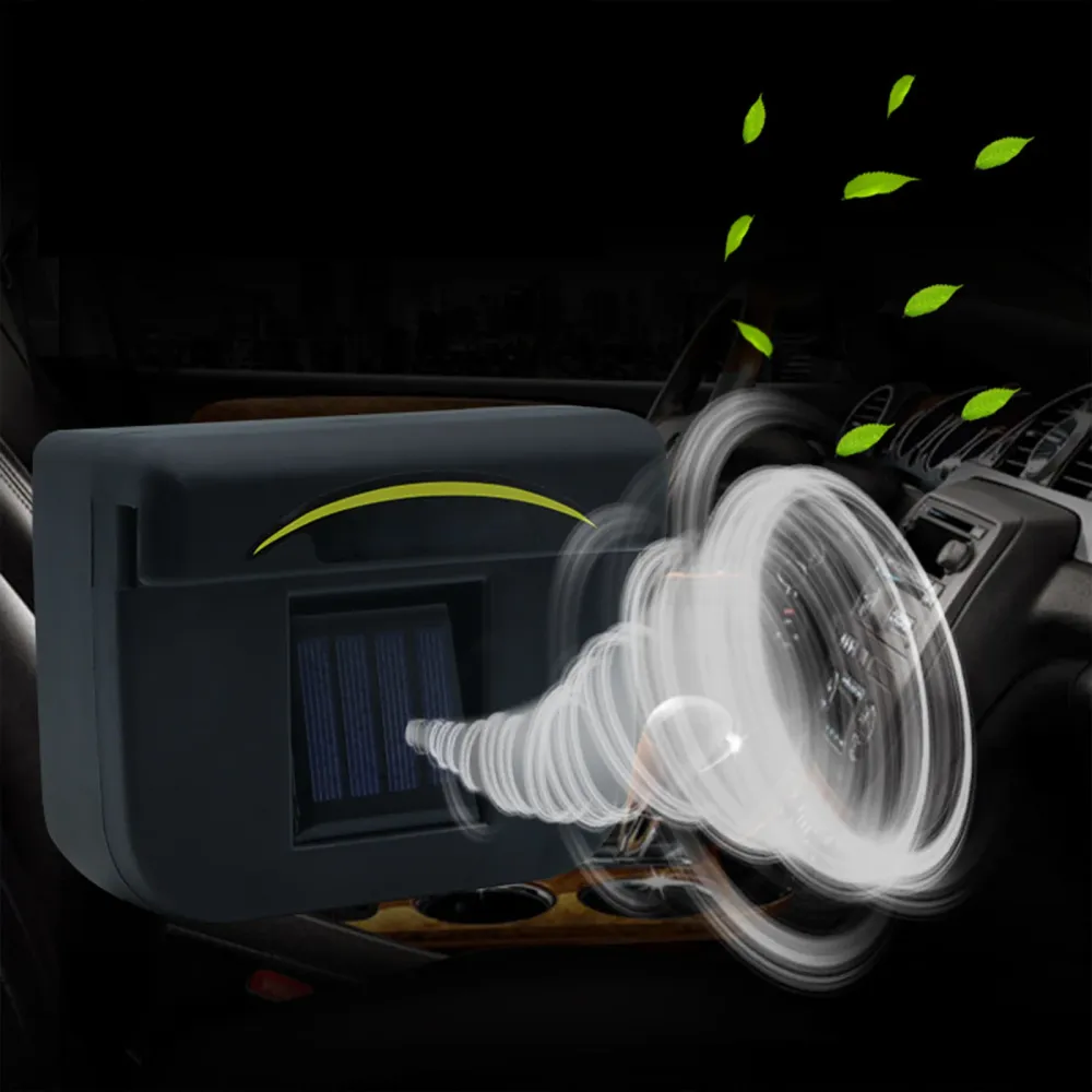 TD® Ventilateur d'extraction de voiture solaire Ventilateur d'extraction de voiture Petit radiateur Refroidisseur de petit...