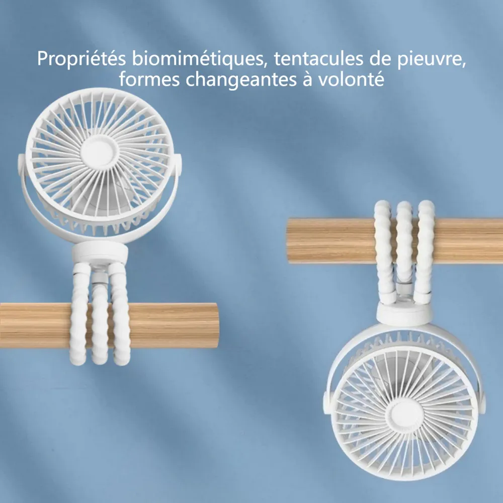 Ventilateur octopus de voiture extérieur pour enfants Le ventilateur peut être fixé de manière aléatoire de bureau pliable...