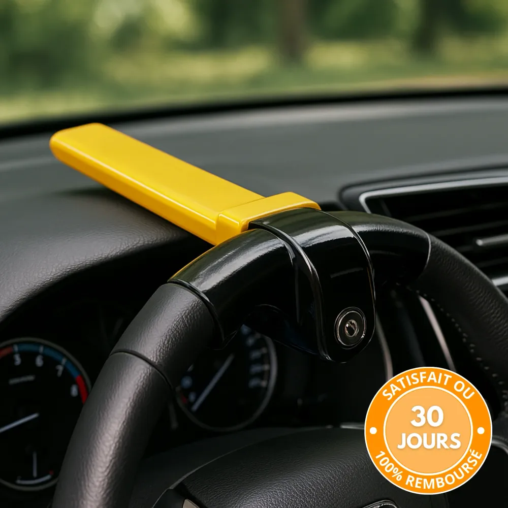 Verrou Antivol Voiture | Blocage Volant - Anti Effraction Auto