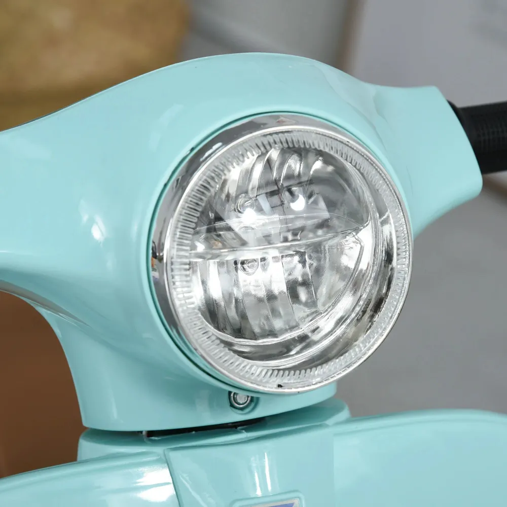 VESPA moto enfant véhicule électrique 18-36 mois 3 km/h lumière LED son PP plastique métal vert 66,5x38x52cm