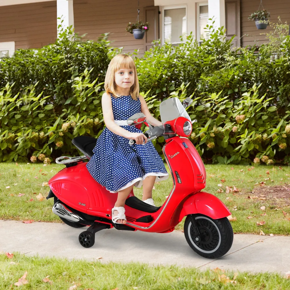 Véhicule pour enfants, moto électrique avec éclairage musical MP3, 3-6 ans, PP, rouge, 108x49x75cm