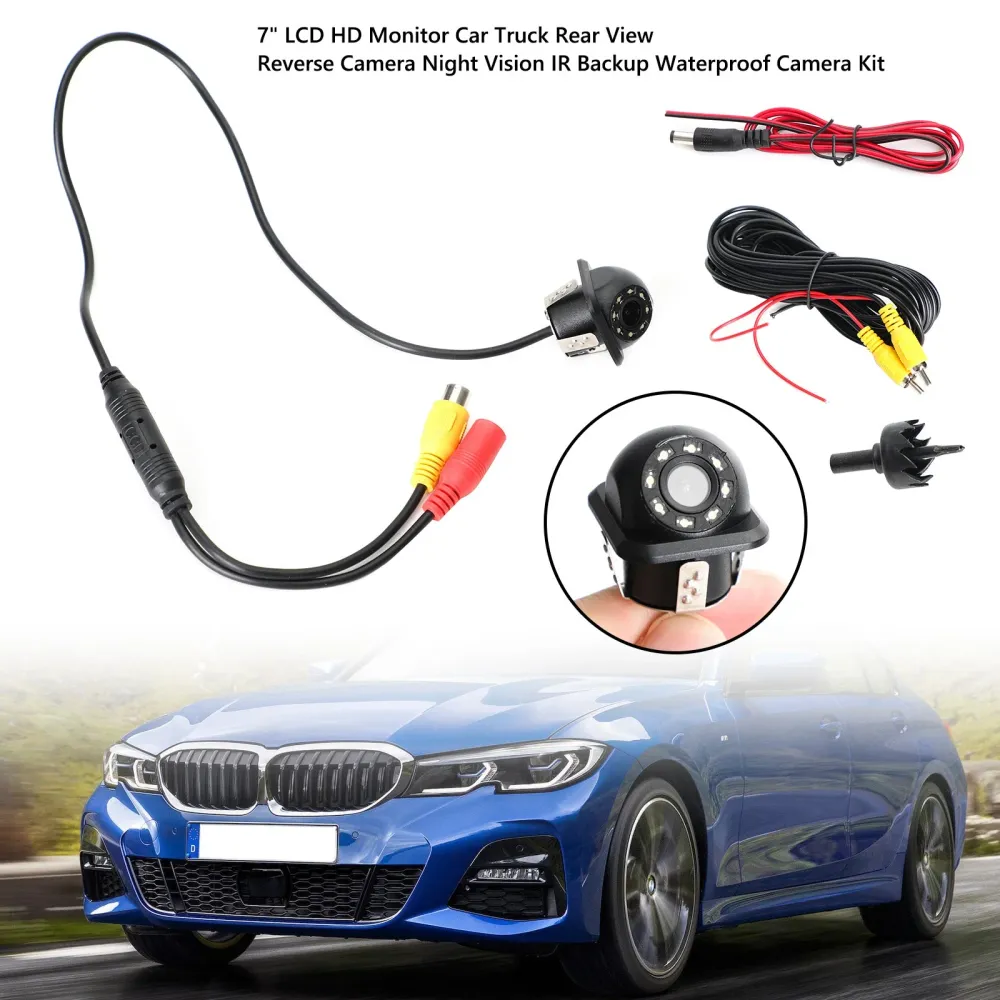 Vision nocturne 8 LED de caméra inverse de secours de vue arrière de voiture de 170掳 HD CMOS imperméable