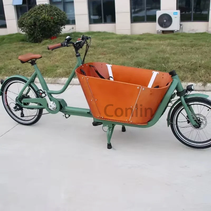 Vélo cargo hollandais 6 vitesses, moteur puissant, charge 300 kg