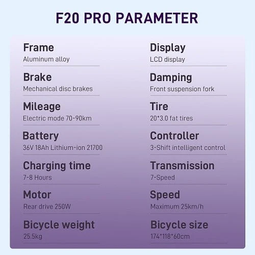 Vélo électrique FAFREES F20 Pro 250W - Autonomie 80 km - Freins à disque - Bleu Lac