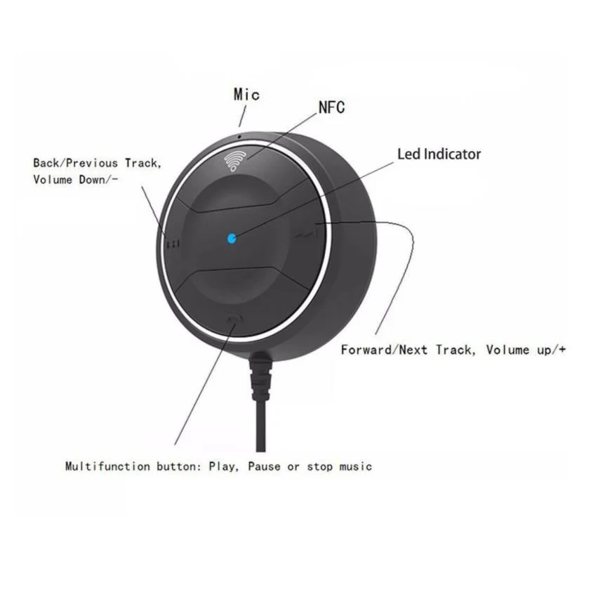TD® Voiture Bluetooth mains libres voiture récepteur audio Bluetooth voiture Bluetooth AUX