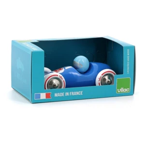 Voiture en bois, Course - Grand modèle bleu - Vilac
